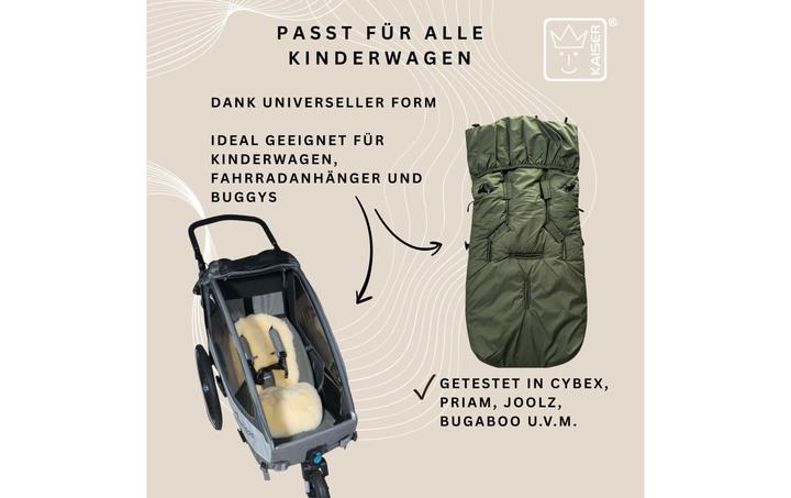 Produktbild Kaiser Baby Kaiser Thermo Fusssack mit Lammfelleinlage Sheepy, kaki
