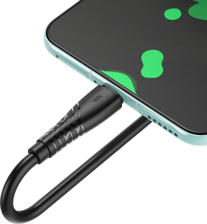 Actual product image Bwoo Cable USB - USB-C 1m 27W 3A Black BO-X318C (1 m, USB 2.0, 27 W)