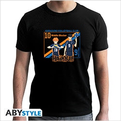 Actual product image ABYstyle Haikyu!! T-Shirt (L) Man Black: Hinata & Kageyama (L)