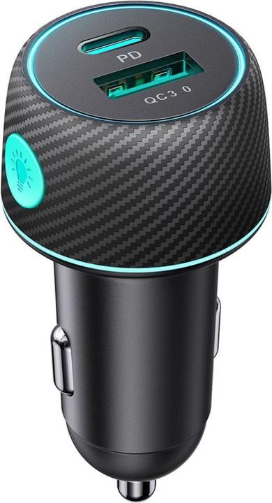 Image du produit Joyroom Chargeur de voiture multi-couleurs avec USB-A+USB-C 60W - Noir