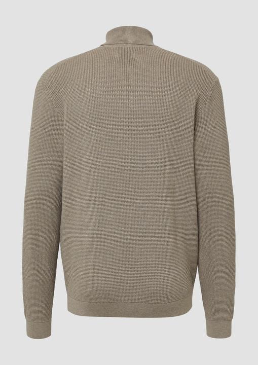 Actual product image s.Oliver Strickpullover Strukturmikx-Pullover aus reiner Baumwolle mit Rollkragen (L, S)