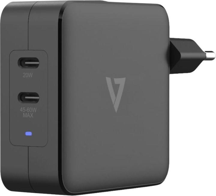 Actual product image V7 65w USB-C Pd Gan Ac Charger (65 W, 2 ports)