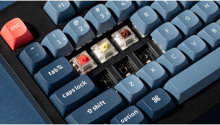 Immagine prodotto Keychron Tastiera meccanica wireless V5 Max QMK/VIA RGB con manopola rossa (nero) (US, Cablato, Senza fili)