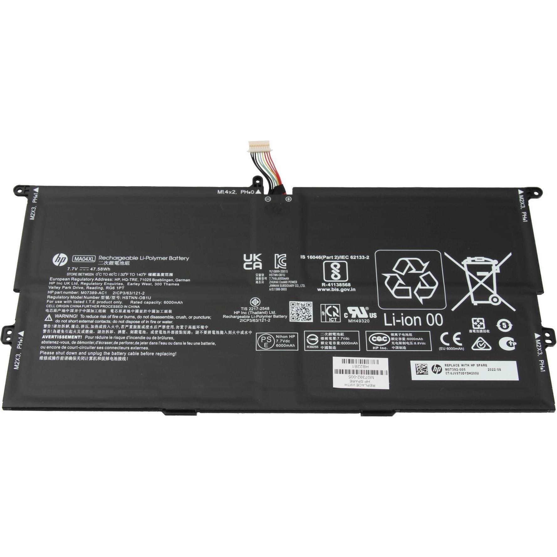HP M07389-AC1 (4 Zellen, 6000 mAh), Notebook Akku