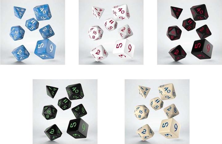 Actual product image Q Workshop SCLR26 - Classic Runic white & red Dice Set (7 pieces)