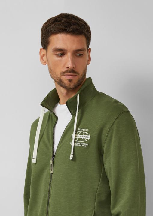 Produktbild s.Oliver Sweatshirt Jacke Sweatshirt-Jacke mit Flammgarnstruktur und Artwork (L)