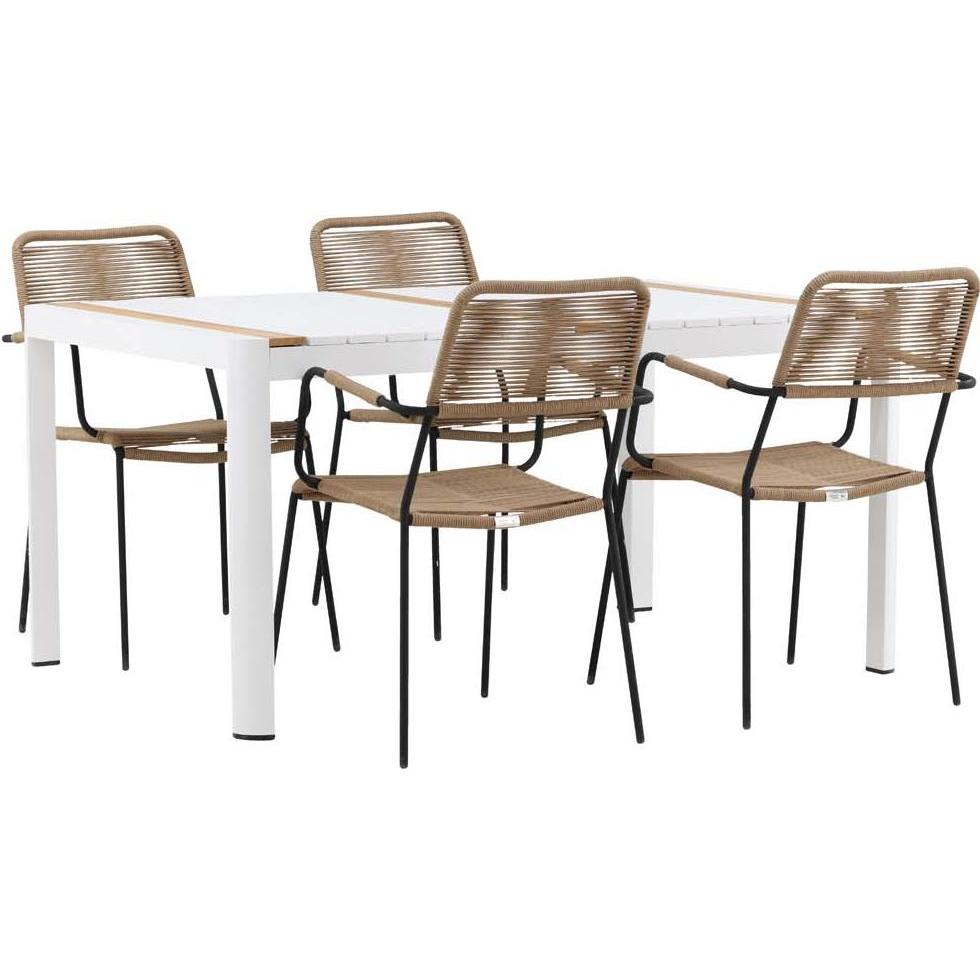 Ebuy24, Gartentisch + Balkontisch, Gartenset Togo 5-teilig (90 cm)