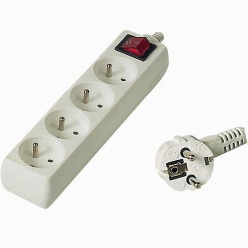 PremiumCord 4 lizdas 2 m baltas (pp4k02) (4 x, CEE 7/5, 2 m)