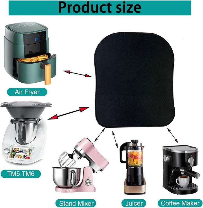 Produktbild König Design Gleitbrett Gleiter für Thermomix TM6 TM5 Gleitpad Zubehör Tropfmatte Schwarz Neu