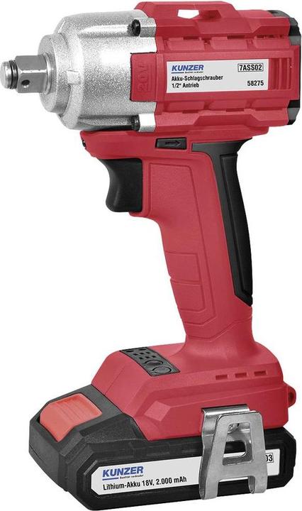 Actual product image Kunzer 7ASS02 Battery impact wrench 18V Number of batteries supplied 1 2.0Ah Li-Ion incl. rechargeable (Rechargeable battery operated)