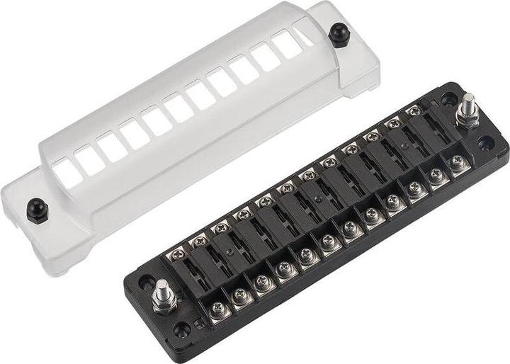 Actual product image Ective Car flat fuse strip with negative connection for 12 fuses 20A/32V DC screw connection