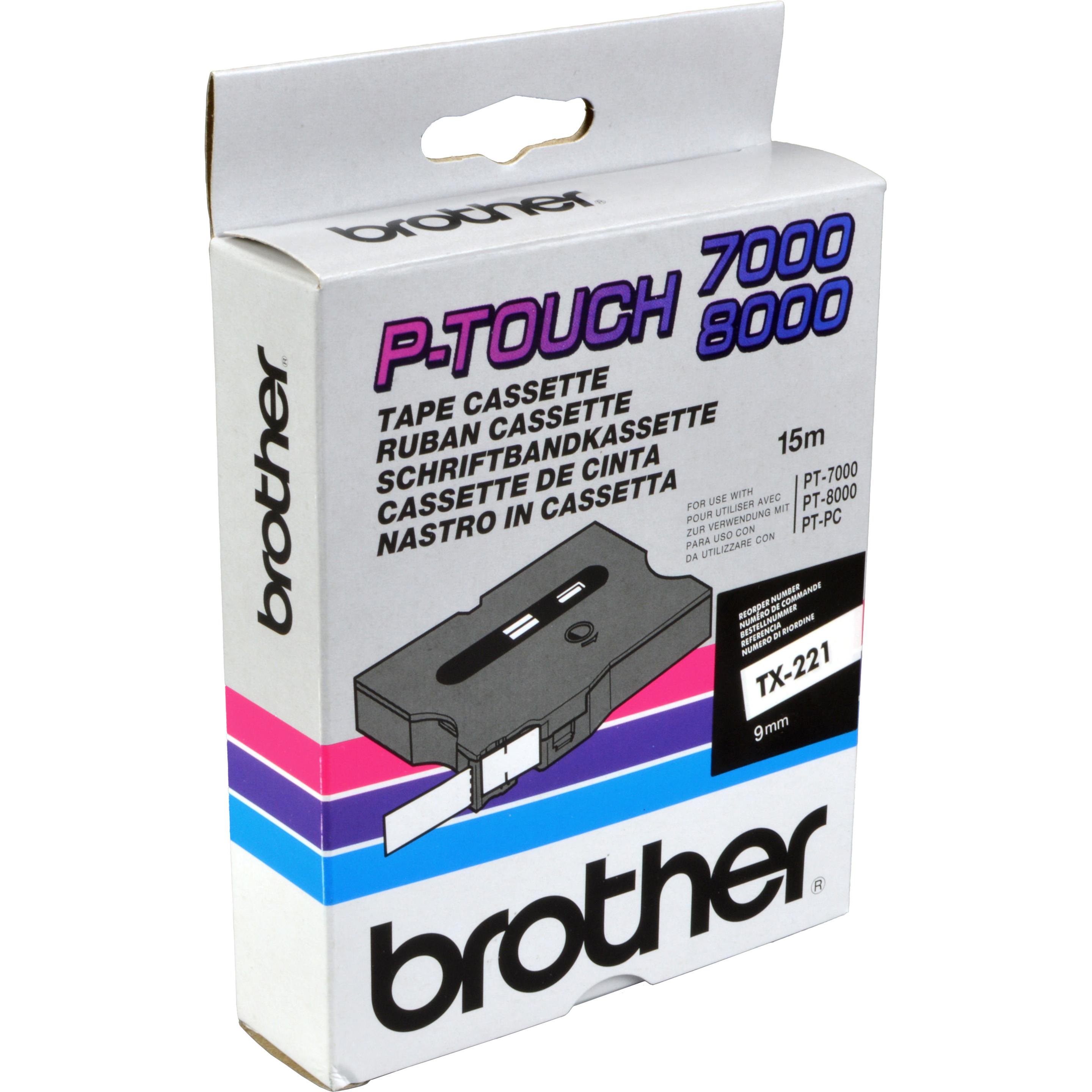 Brother, Beschriftungsband, Tx-221 (0.90 cm, Schwarz, Weiss)