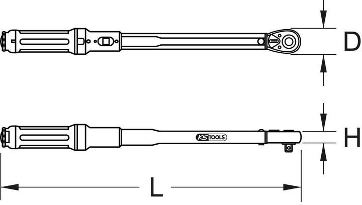 Produktbild KS Tools Ratschen-Drehmomentschlüssel (1/2", 20 - 200 Nm)