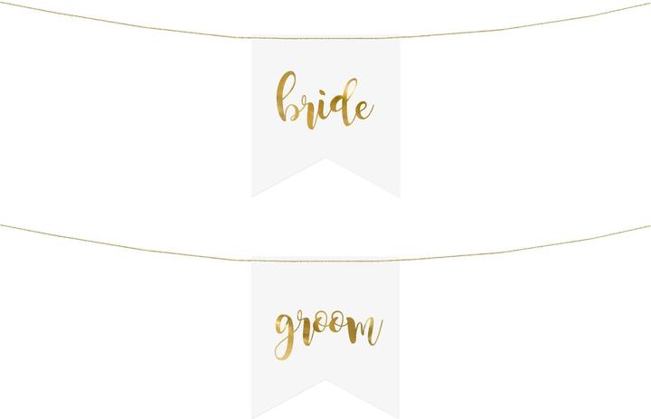 Produktbild Partydeco Partyaccessoire Stuhlschild Bride Groom Papier, 20 x 21.5 cm (1 Stk.)