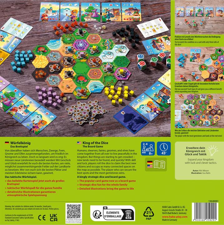 Produktbild Haba Würfelkönig – Das Brettspiel (Deutsch, Spanisch, Französisch, Niederländisch, Italienisch, Englisch)