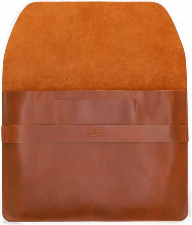 Actual product image Buckle & Seam Leather Laptop Sleeve Terra Cognac (15")