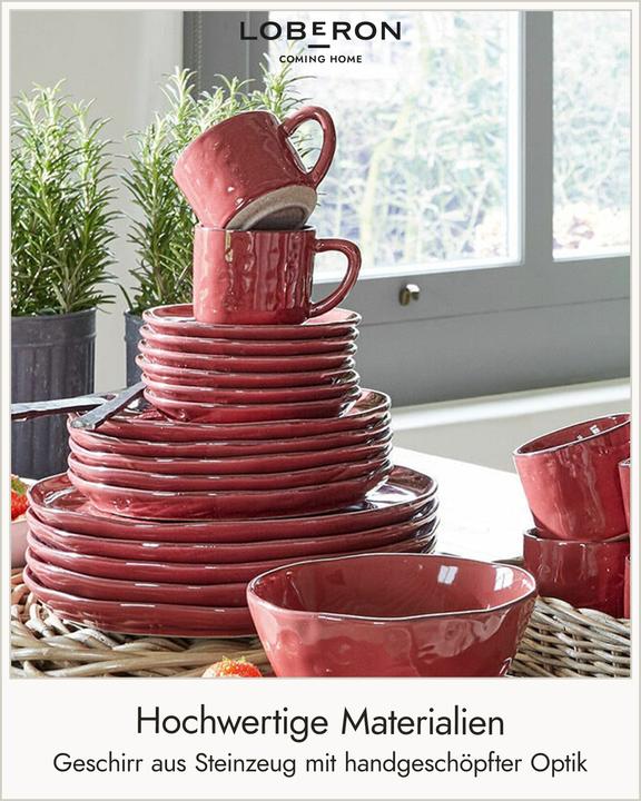 Actual product image Loberon Tableware Set of 30 Biarré red (30 pcs.)