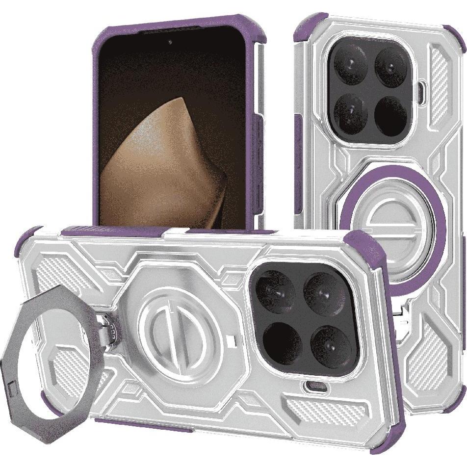 Techsuit - Carbon Shield PRO - Xiaomi 15T Pro - Purple Transparent (Xiaomi 15T Pro), Cover smartphone, Trasparente