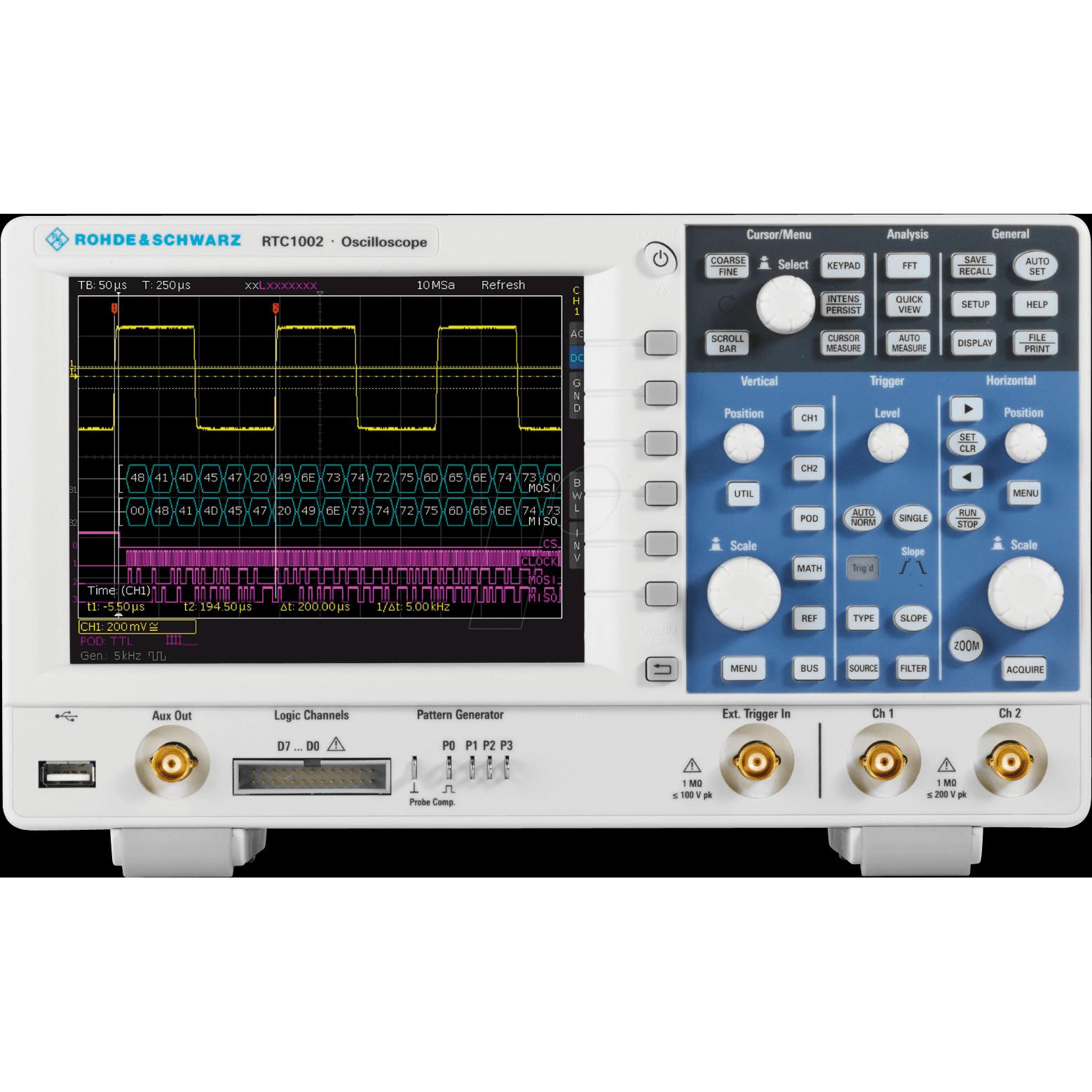 Rohde & Schwarz, Multimeter, RTC1000 Oscilloscope, 200 MHz, 2ch, MSO