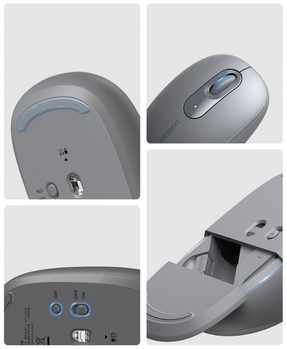 Produktbild Ugreen Wireless mouse 90669 2.4G (moonlight gray) (Kabellos)