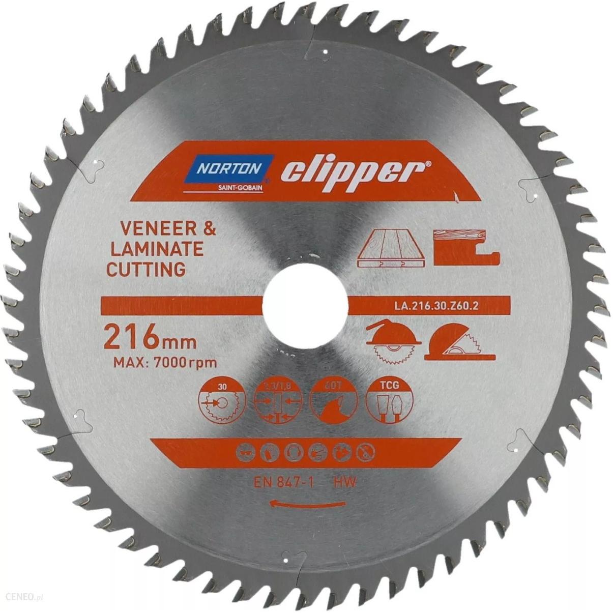 Norton, Lama, CIRCULAR SAWBLADE 250mm x 30mm x 60z LAMINATE & FURNIER (2.8/2.0)