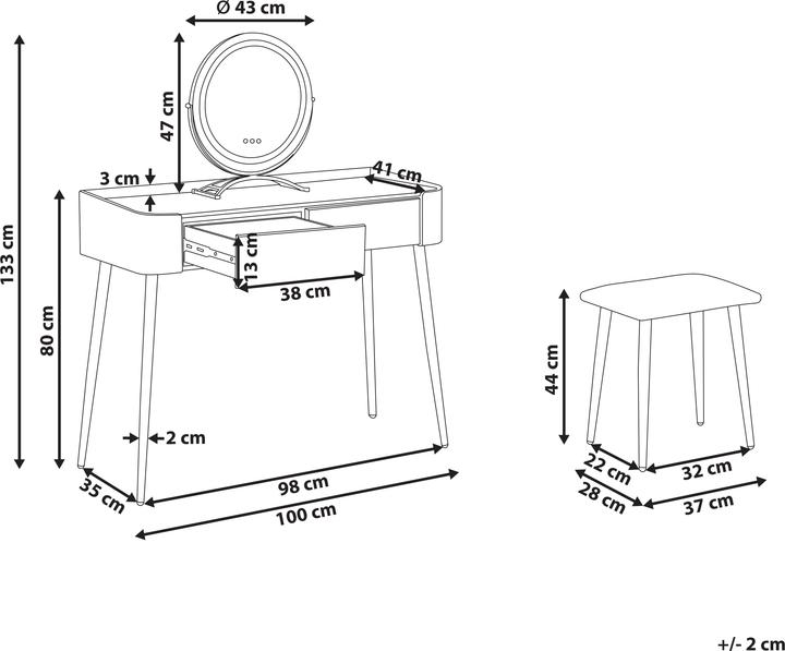 Produktbild Beliani Surin (100 x 41 x 133 cm)