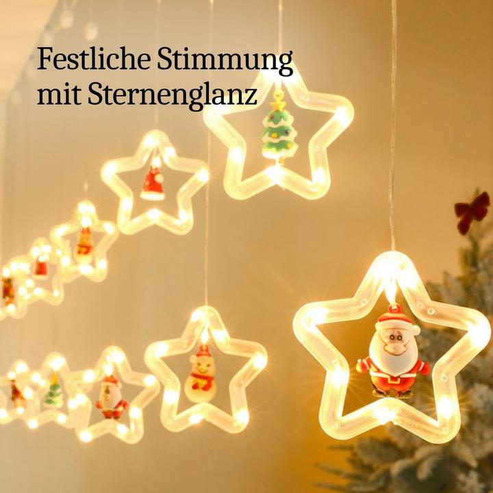 Produktbild Hermex LED Weihnachtslichterkette 3m Sternen-Lichtervorhang Sternlichterkette (3 m)