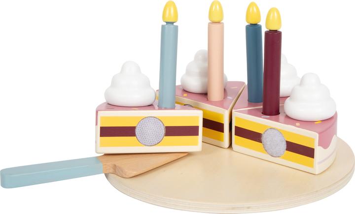 Actual product image small foot Slicable wooden birthday cake, 18 pieces.