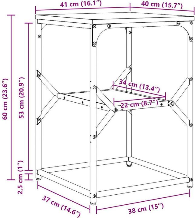 Actual product image vidaXL Beistelltisch