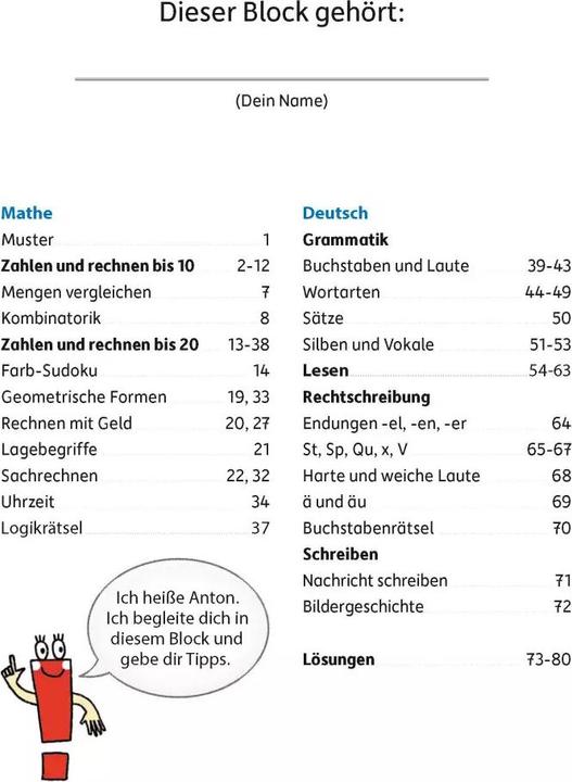 Produktbild Quer durch die 1. Klasse, Mathe und Deutsch - Übungsblock (Deutsch, Andrea Guckel, 2016)