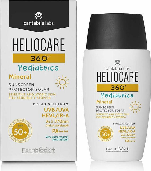 Actual product image Heliocare Children Ìs sunscreen for sensitive and atopic skin SPF 50+ 360Â° ( Mineral Sun Cream) (Sun cream face, SPF 50, 50 ml, 82 g)