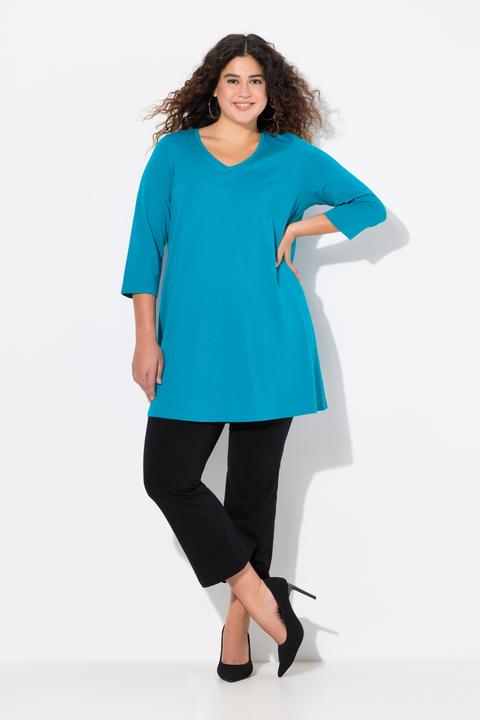 Produktbild Ulla Popken Longshirt, A-Linie, V-Ausschnitt, 3/4-Arm (68)