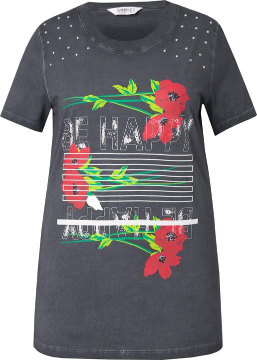 Produktbild Angel of Style T-Shirt, Straight Fit, Blume und Statement (46)