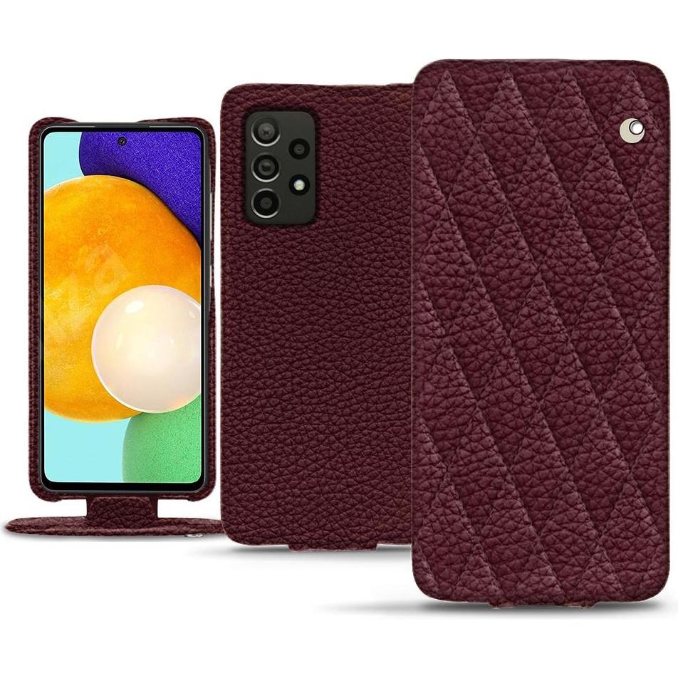Noreve Lederschutzhülle vertikal (Samsung Galaxy A52), Smartphone Hülle, Violett