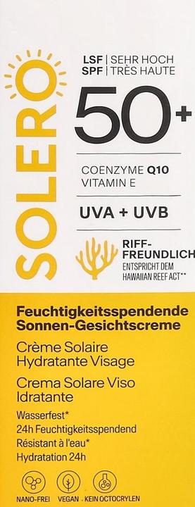 Label énergétique Solero Sonnen Gesichtscr feu SPF50+ 50ml (Crème solaire visage, SPF 50+, 50 ml)
