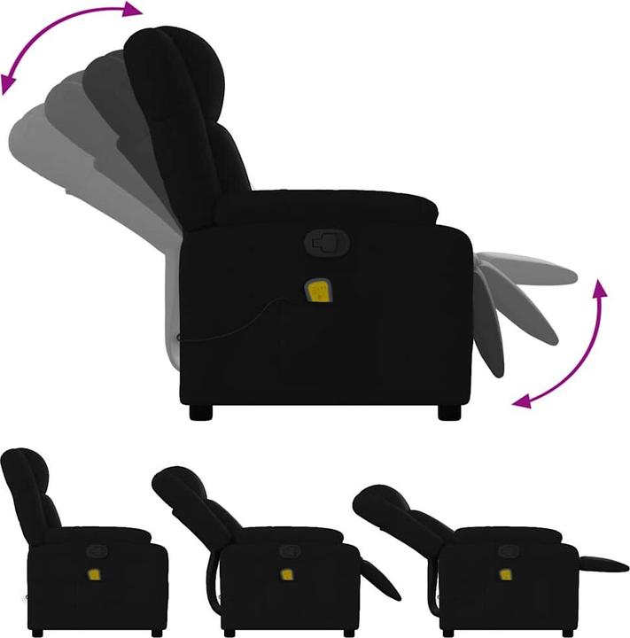 Immagine prodotto VidaXL Sedia da massaggio in tessuto nero,Colore: Nero,Materiale: Tessuto