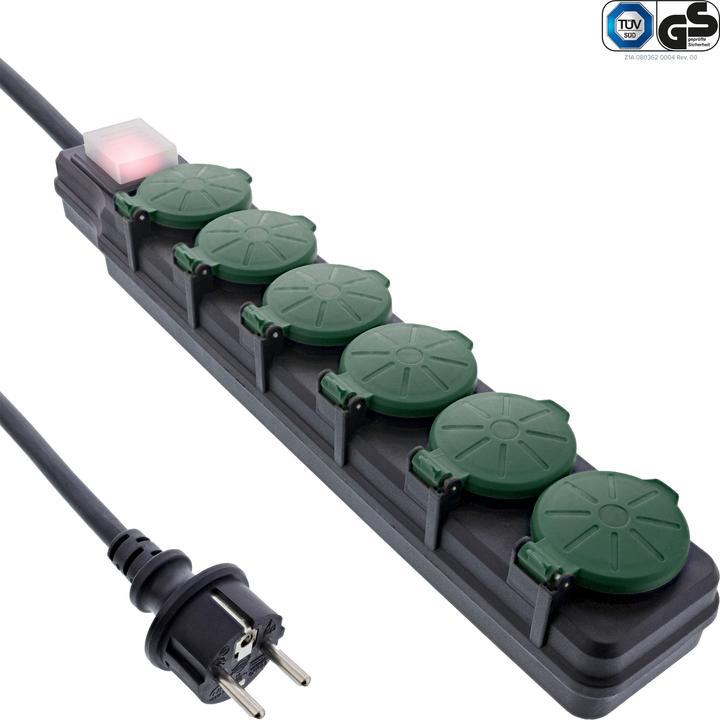 InLine Outdoor-Steckdosenleiste (6 x, CEE 7/3, 10 m)