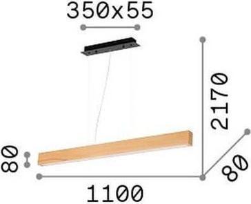 Actual product image Ideal lux CRAFT LED pendant light 37W wood warm white 284460 (4600 lm)