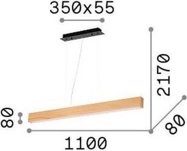 Immagine prodotto Ideal lux CRAFT Lampada a sospensione LED 37W legno bianco caldo 284460 (4600 lm)