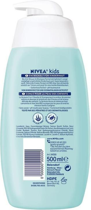 Image du produit NIVEA Kids 2in1 Shower & Shampoo Apfelduft (500 ml)