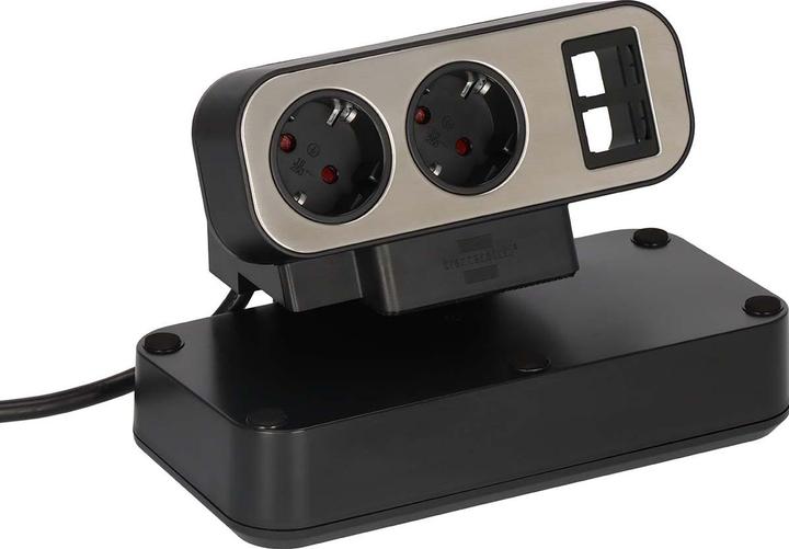Actual product image Brennenstuhl estilo Duplex desktop socket strip with overvoltage protection, 2x Keystone modules, 9x Sch (9 x, 2 m)