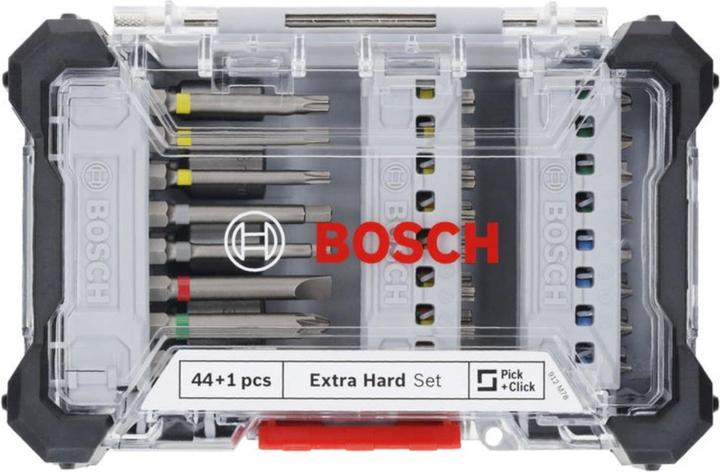 Actual product image Bosch Professional Bit Set Extra Hard 44+1 (Allen screw, Cross Phillips PH, Cross Pozidriv PZ, Hexagon socket TX)