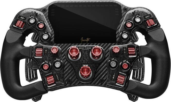 Actual product image Asetek SimSports Invicta Formula steering wheel, 4.3-inch LCD, USB-C - Red on Black Edition