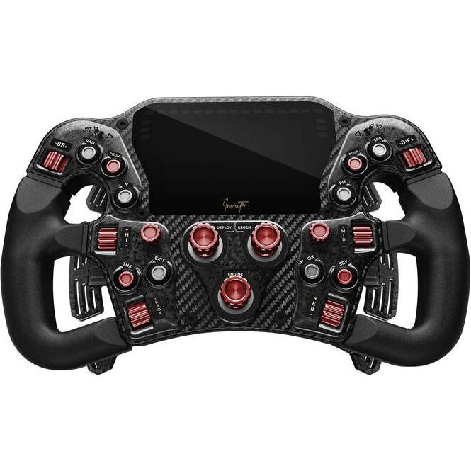 Thumbnail - Asetek SimSports Invicta Formula Lenkrad, 4,3-Zoll-LCD, USB-C - Red on Black Edition, Gaming Controller, Rot