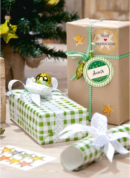 Actual product image Avery Sticker on roll Gift 50 pieces Green/Red/White