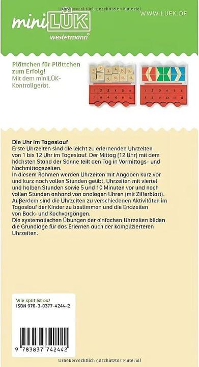 Actual product image miniLÜK. Wie spät ist es? Die Uhr im Tageslauf (German, Heiner Mueller, 2012)