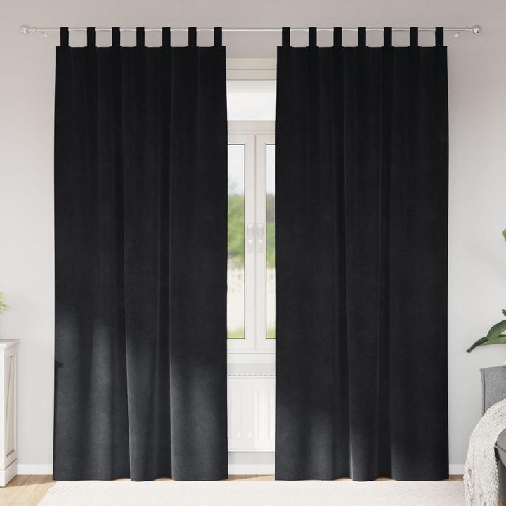 vidaXL Blackout curtains with loops 2 pieces black velvet (140 x 260 cm)