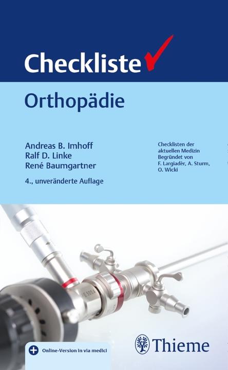 Actual product image Checkliste Orthopädie (German, Andreas B. Imhoff, Ralf Linke, René Baumgartner, 2021)