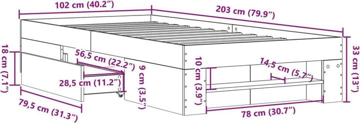 Actual product image vidaXL Bedstead (100 x 200 cm)
