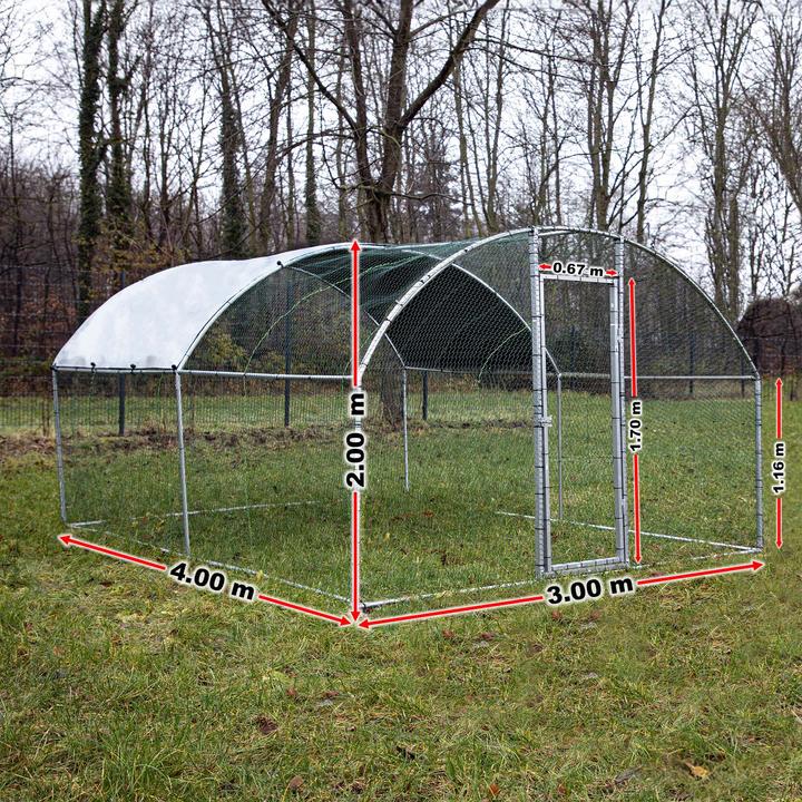 Actual product image Wiltec Fudajo XXL free-range enclosure 4x2.95x2m outdoor enclosure aviary chicken coop animal enclosure